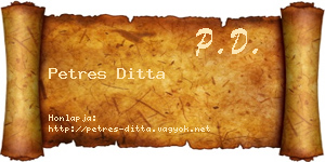 Petres Ditta névjegykártya